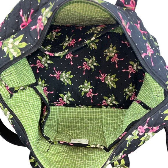 Vera Bradley  Floral Quilted Shoulder Strap & Handles Weekender Satchel Bag Sz L - Picture 9 of 13